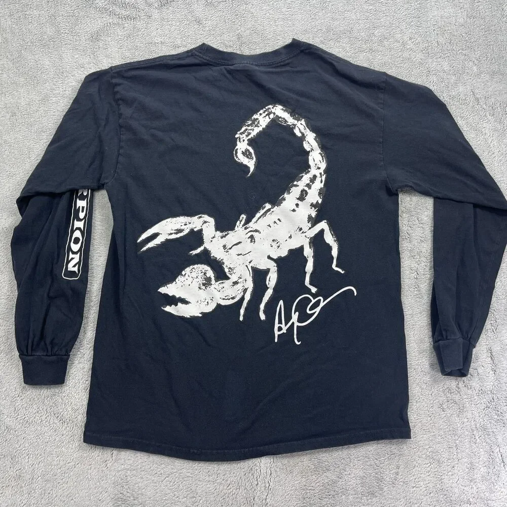 Drake Scorpion Tour Shirt Mens Medium Navy Blue Graphic Print Gildan